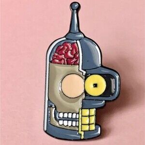 Futurama Bender Brain Skull Enamel pin